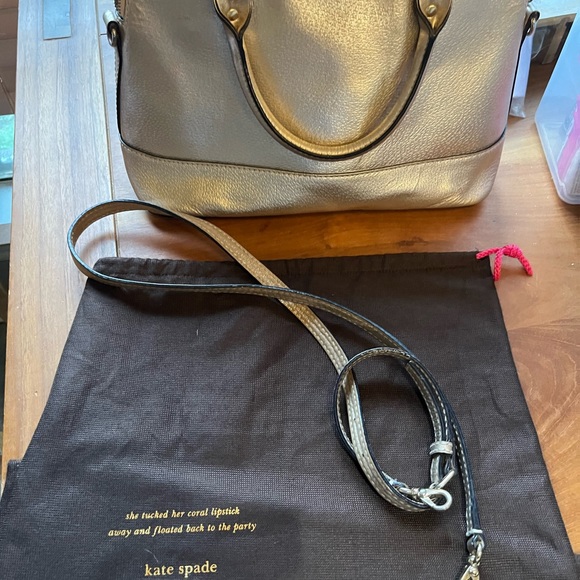 EUC Kate Spade Wellesley Rachelle Gold Leather Handbag - Picture 16 of 16